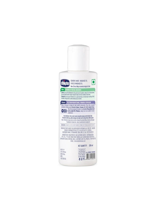 Chicco Baby Moments Massage Oil, New Advanced Non-sticky & Moisturizing Formula, Suitable for Baby’s Skin, Hair & Scalp, No Phenoxyethanol & Parabens (200ml) - Image 3